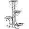 Non-Slip 4 TIER Metal Shelves Flower Pot Plant Stand Indoor Outdoor Garden Patio